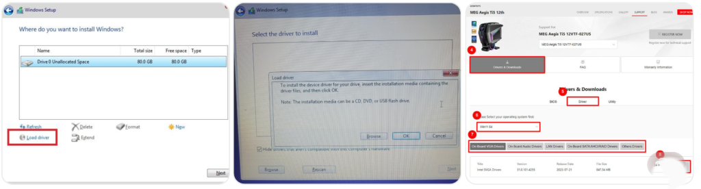 Load storage drivers during Windows installation for NVMe or RAID disks