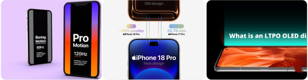 iPhone 18 Pro smaller Dynamic Island vs iPhone 17 Pro display